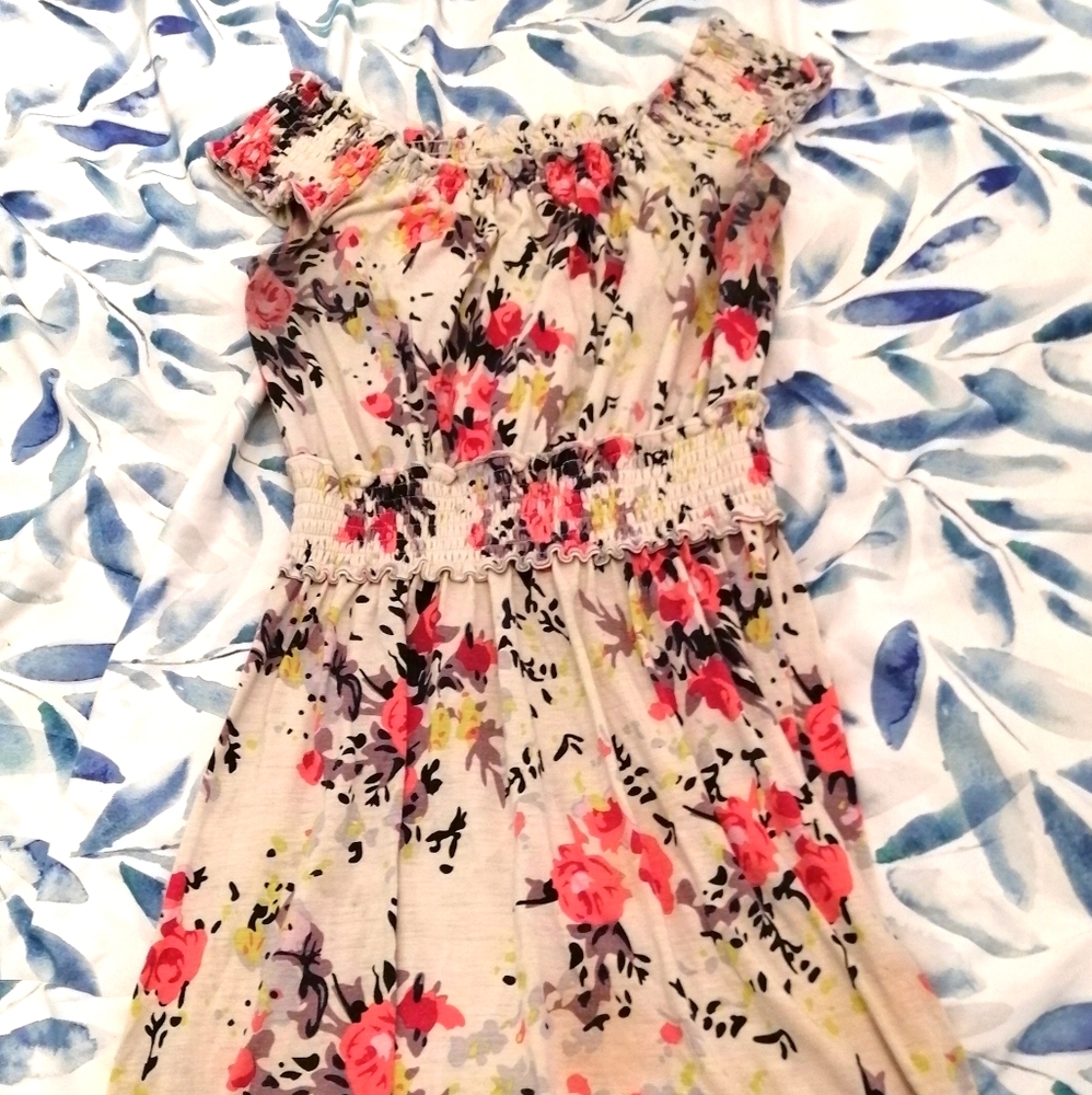 White floral summer dress